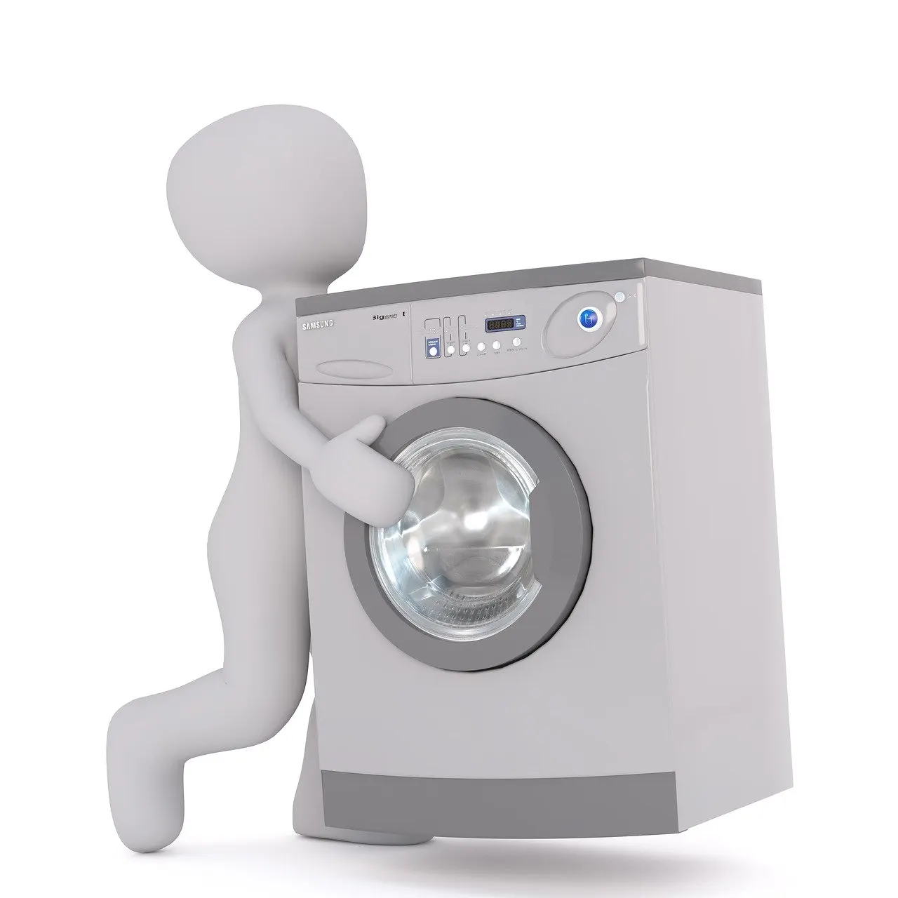 washing machine, white male, 3d model